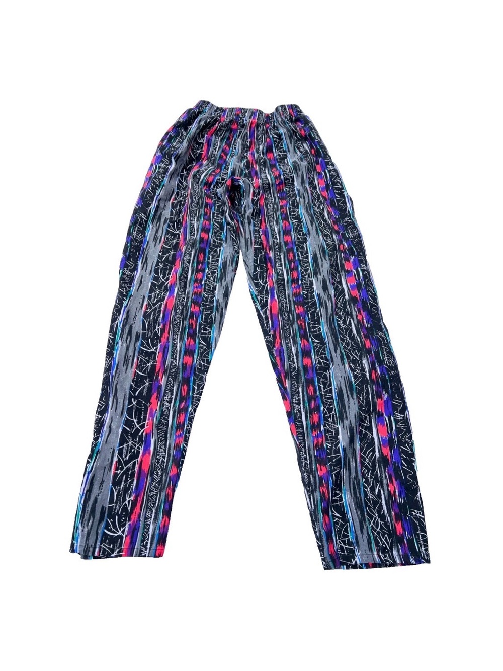 Vintage Lightning Bolt 80s Skater Workout Pants Mens Large Neon Abstract Cotton